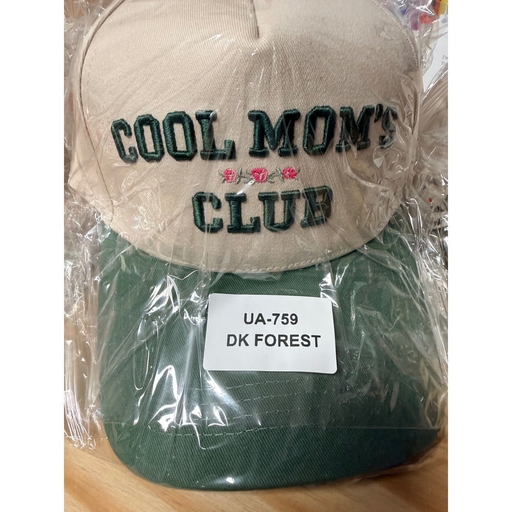 Cool Mom's Club Embroidered Trucker Hat Forest Green Snapback UA-759 DK FOREST
